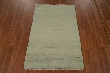 Handmade Green Gabbeh Modern Wool Foyer Rug 3x4