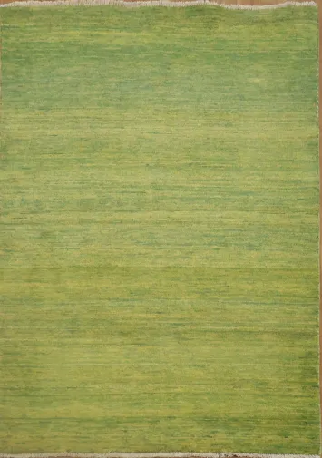Green & Yellow Modern Wool Gabbeh Oriental Rug 3x5