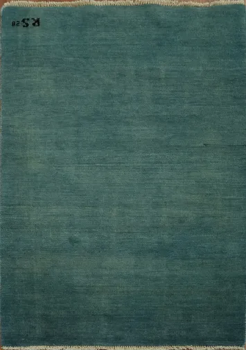 Blue & Green Gabbeh Modern Wool Foyer Rug 3x4
