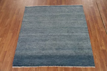 Blue Square Gabbeh Oriental Rug 4x4