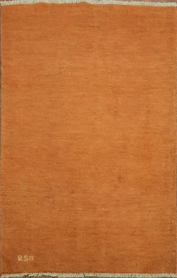 Orange Modern Wool Gabbeh Oriental Rug 3x5