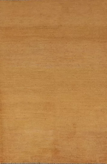 Modern Gold Solid Gabbeh Oriental Rug 3x5