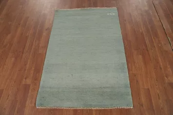 Green & Blue Gabbeh Modern Wool Foyer Rug 3x4