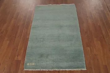 Green & Blue Gabbeh Modern Wool Foyer Rug 3x4