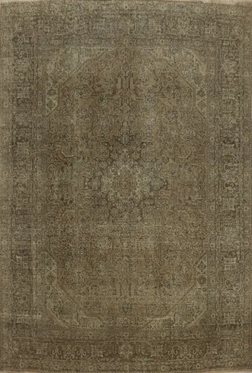Distressed Wool Tabriz Persian Area Rug 10x13