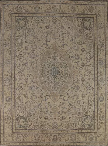 Medallion Wool Tabriz Persian Area Rug 10x12