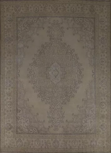Vintage Wool Medallion Tabriz Persian Area Rug 10x13