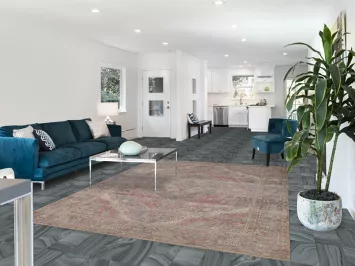 Vintage Wool Tabriz Persian Area Rug 7x9