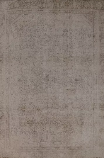 Geometric Wool Tabriz Persian Area Rug 7x10