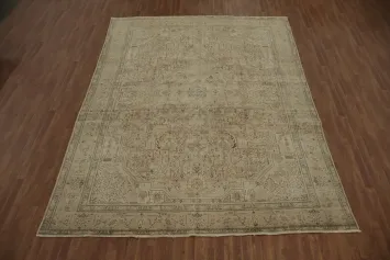 Classic Tabriz Persian Area Rug 10x13 in Soft Earthy Tones