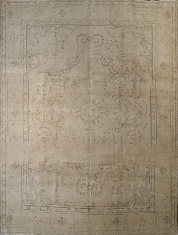 Vintage Floral Tabriz Persian Area Rug 10x13