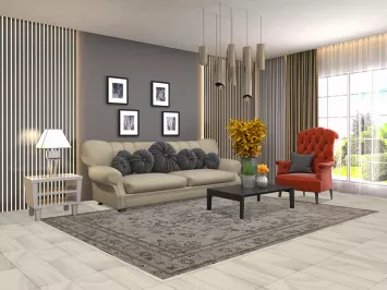 Vintage Geometric Tabriz Persian Area Rug 6x9