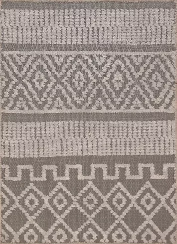 Geometric Wool Moroccan Indian Rug 2x3