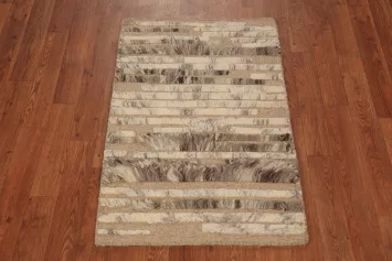 Striped Wool Abstract Moroccan Indian Rug 2x3