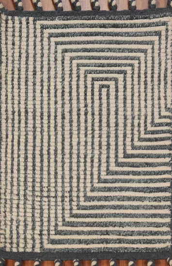 Geometric Wool Moroccan Indian Rug 2x3