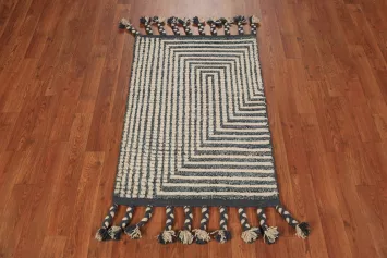 Geometric Wool Moroccan Indian Rug 2x3