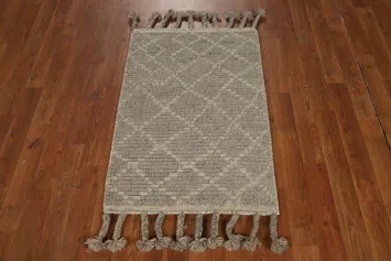 Trellis Wool Striped Moroccan Indian Rug 2x3