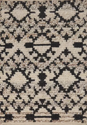 Geometric Wool Moroccan Indian Rug 2x3