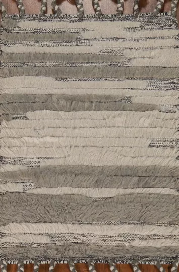 All-Over Striped Wool Moroccan Indian Rug 2x3