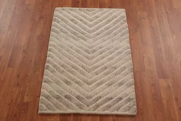 Chevron Style Wool Moroccan Oriental Accent Rug 2x3