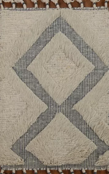 Plush Wool Moroccan Oriental Accent Rug 2x3