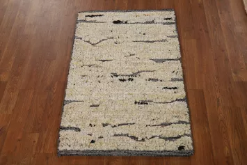 Abstract Wool Moroccan Oriental Accent Rug 2x3