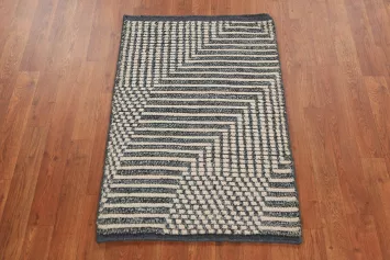 Striped Wool Moroccan Modern Accent Rug 2x3