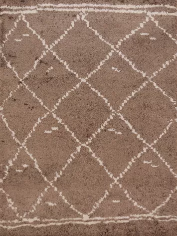 Brown Wool Moroccan Oriental Accent Rug 2x3