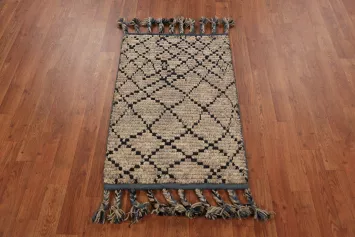 Handmade Wool Moroccan Oriental Accent Rug 2x3