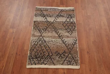 Handmade Wool Moroccan Oriental Accent Rug 2x3