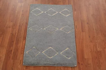 Contemporary Wool Moroccan Oriental Accent Rug 2x3