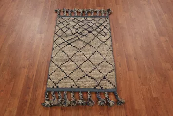 Striped Wool Moroccan Oriental Accent Rug 2x3