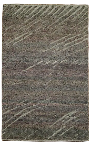 Minimalistic Gray Looped Rug with Subtle Diagonal Stripes 5x8 ft