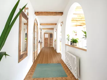 Aqua Blue Wool Gabbeh Modern Foyer Rug 3x4