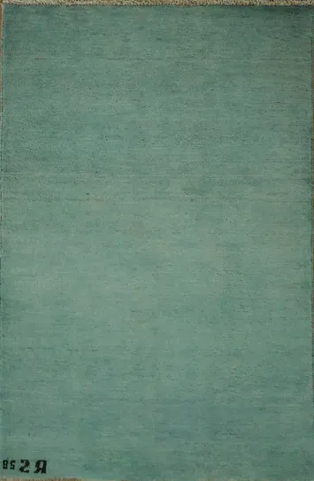 Aqua Blue Wool Gabbeh Modern Foyer Rug 3x4