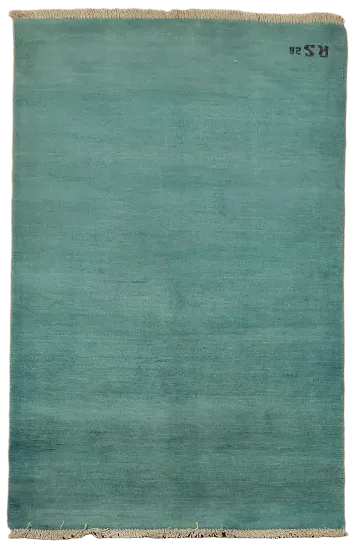 Teal Blue Wool Gabbeh Oriental Foyer Rug 3x4