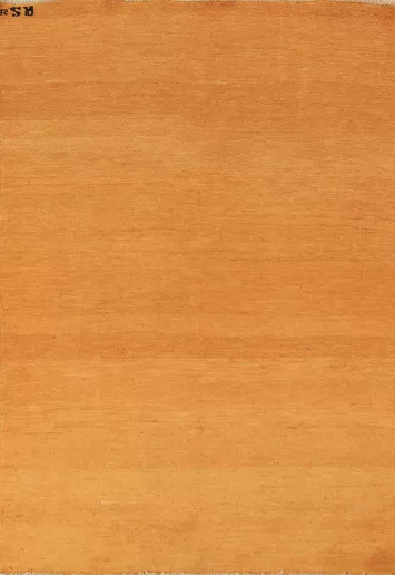 Yellow & Rust Gabbeh Wool Modern Rug 4x6