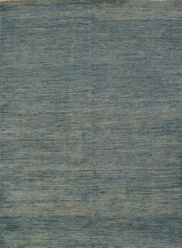 Striped Blue Gabbeh Wool Modern Rug 4x6