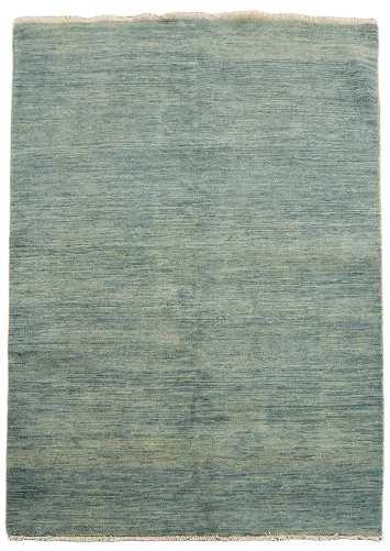 Hand-Knotted Aqua Blue Gabbeh Wool Modern Rug 4'x6'
