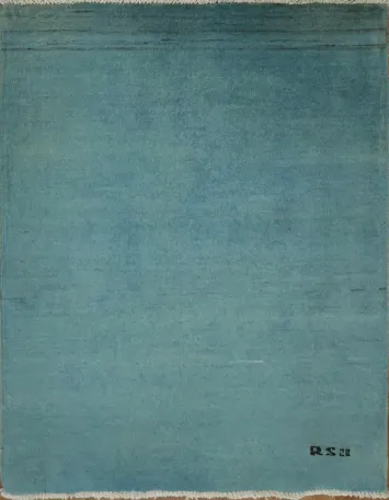 Blue Modern Wool Gabbeh Oriental Foyer Rug 3x4