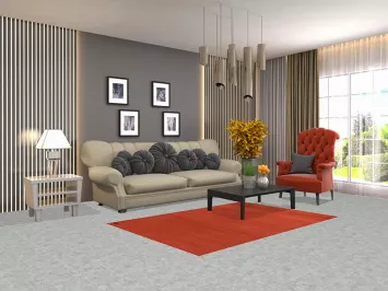 Orange Gabbeh Wool Modern Rug 4x6