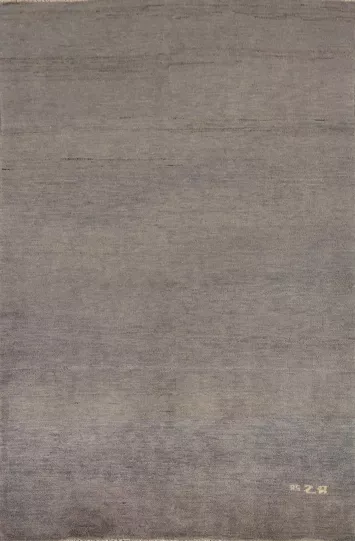 Handmade Gray Gabbeh Wool Modern Rug 4x6