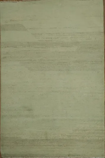 Modern Green Gabbeh Oriental Foyer Rug 3x4