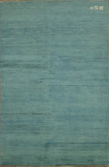 Blue Striped Wool Gabbeh Modern Foyer Rug 3x4