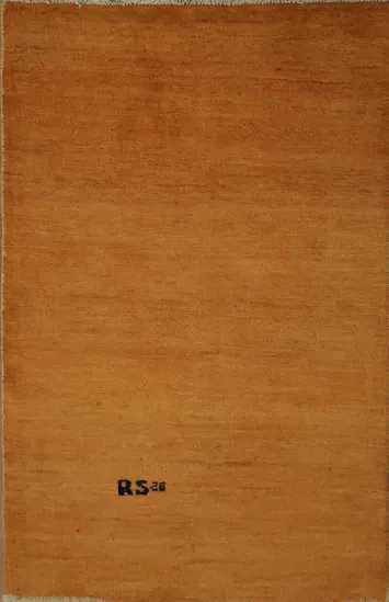 Orange Wool Gabbeh Modern Foyer Rug 3x4