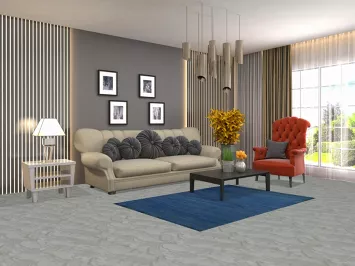 Blue Modern Wool Gabbeh Oriental Rug 4x6