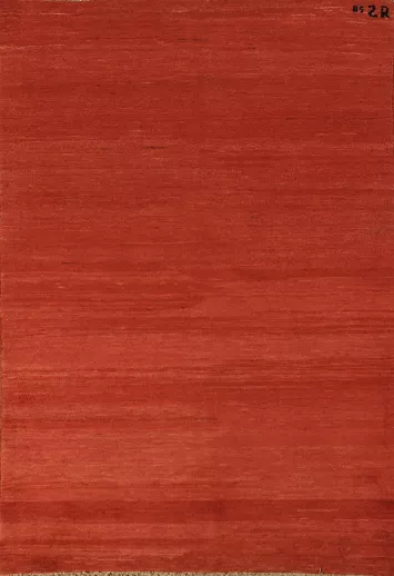 Orange Wool Striped Gabbeh Oriental Rug 4x6