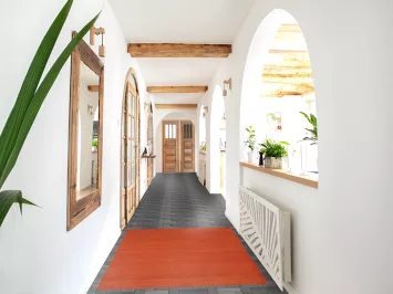 Orange Gabbeh Modern Wool Foyer Rug 3x5