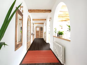 Stripe Orange Gabbeh Modern Wool Foyer Rug 3x5