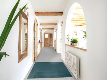 Teal Blue Gabbeh Modern Wool Foyer Rug 3x5